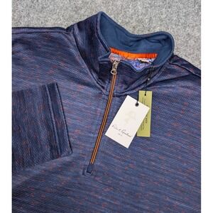Robert Graham‎ Waterford 1/4 Zip Pullover Mens 3XL Navy Classic Fit NWT